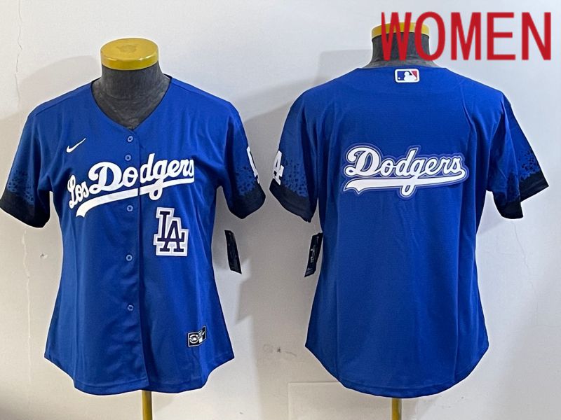 Women Los Angeles Dodgers blank 2024 blue jersey 202411222->women mlb jersey->Women Jersey